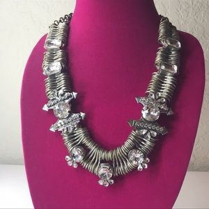 J Crew Edgy Rock & Roll Crystal Statement Necklace